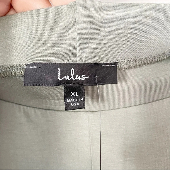 NWT Lulus Knockout Sage Green Wide-Leg Tulip-hem Pants Size XL - Picture 13 of 15